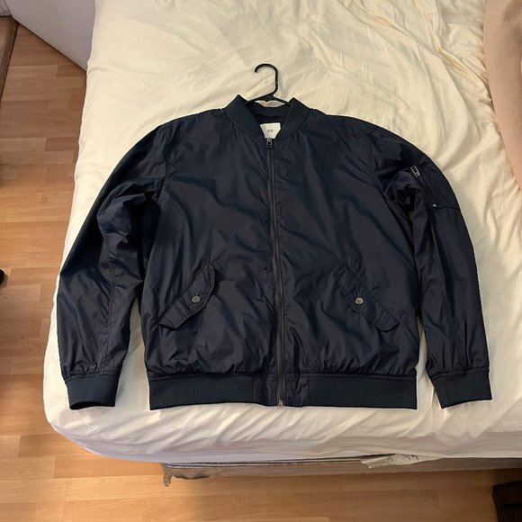 H&M Jackets & Coats Hm Bomber Jacket Navy Blue Size Large Poshmark